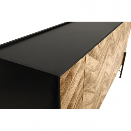 Comodă neagră fronturi decorative Parke [4]