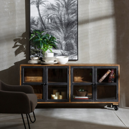 Comodă din lemn de mango cu design industrial - CreativDeco [1]
