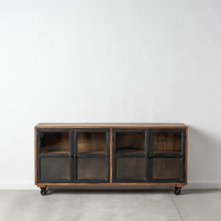 Comode si Bufete - Comodă din lemn de mango cu design industrial - CreativDeco