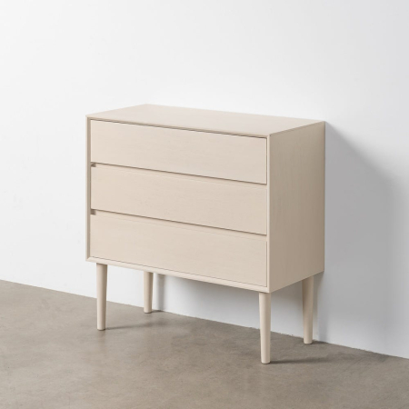 Comode si Bufete - Comodă din MDF crem cu trei sertare