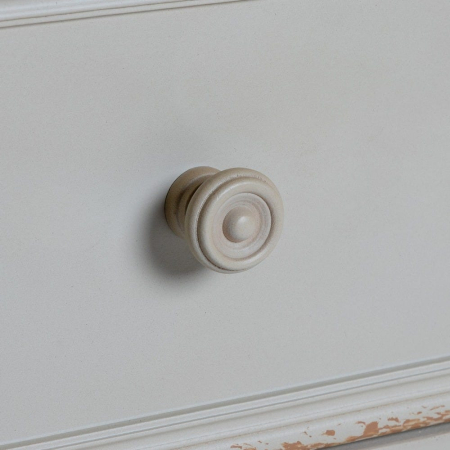 Comodă shabby chic crem mică cu blat natur și 2 sertare [4]