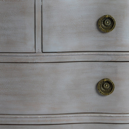 Comodă shabby chic maro deschis 4 sertare cu picioare elegante [6]