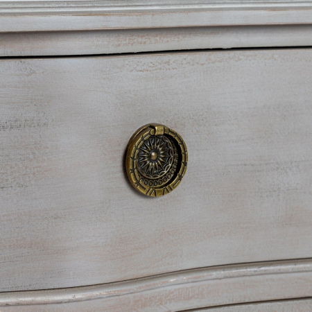 Comodă shabby chic maro deschis 4 sertare cu picioare elegante [2]