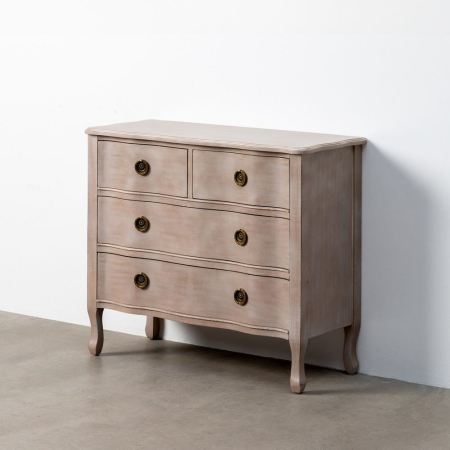 Comodă shabby chic maro deschis 4 sertare cu picioare elegante [7]