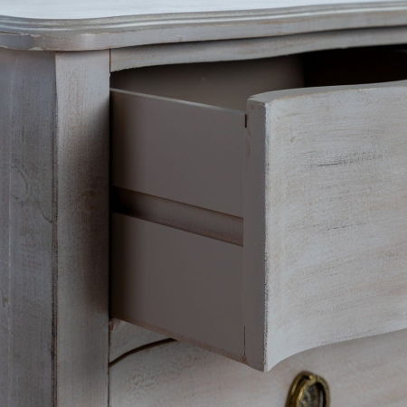 Comodă shabby chic maro deschis 4 sertare cu picioare elegante [4]