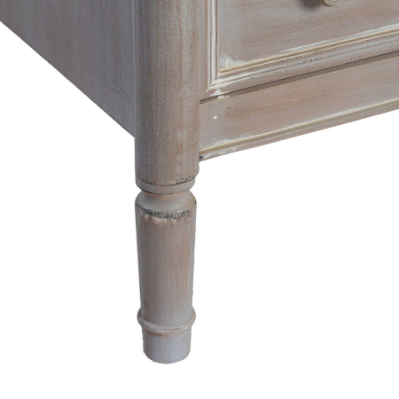 Comodă shabby chic maro deschis 2 sertare cu picioare sculptate [3]