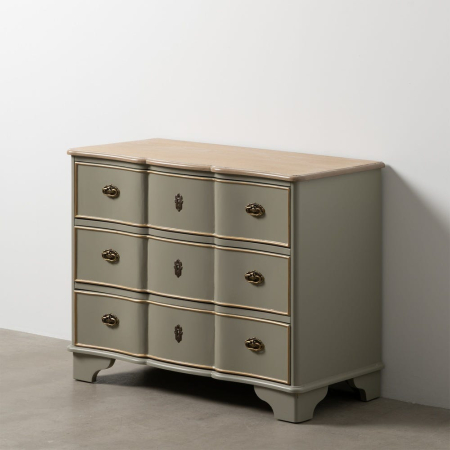 Comode si Bufete - Comodă taupe din lemn cu 3 sertare stil clasic