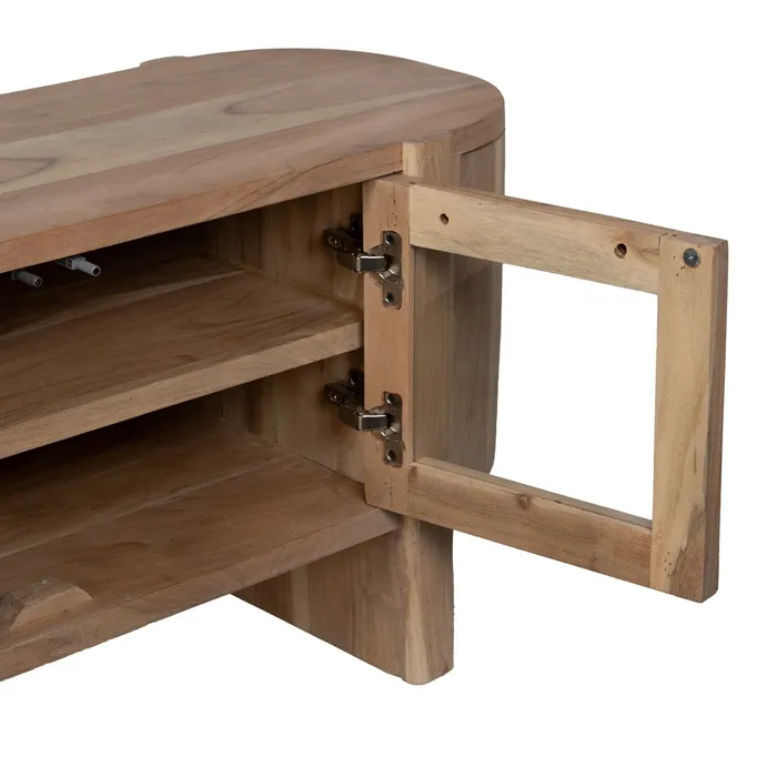 Comoda TV lemn acacia sticla|Mobilier TV modern [5]