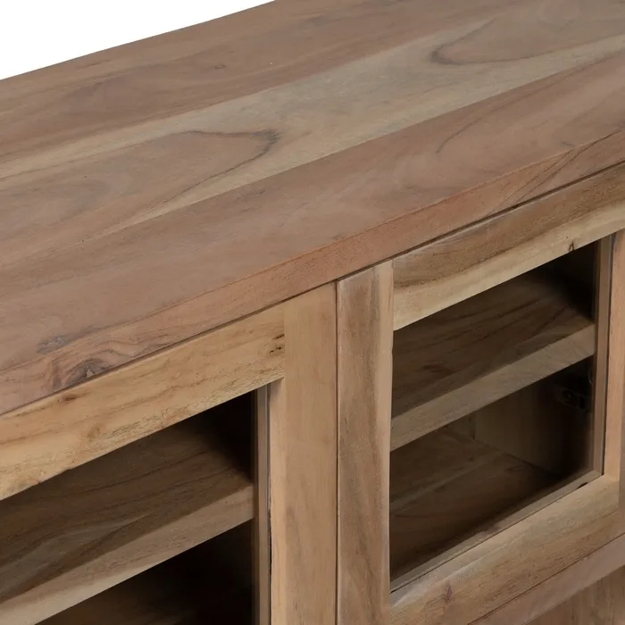 Comoda TV lemn acacia sticla|Mobilier TV modern [8]