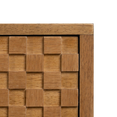 Comodă TV din lemn cu front texturat – nișă centrală și sertar [10]