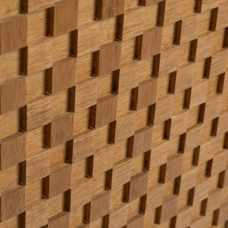 Comodă TV din lemn cu front texturat – nișă centrală și sertar [7]