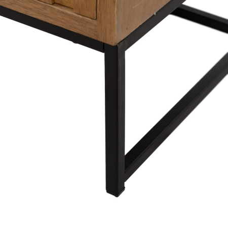 Comodă TV din lemn cu front texturat – nișă centrală și sertar [13]