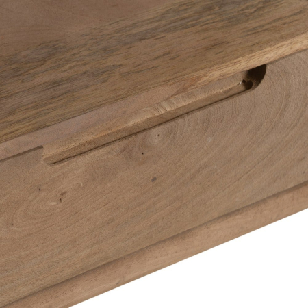 Comoda TV din lemn de mango natural cu fronturi din sticlă – nișă centrală și sertar [7]