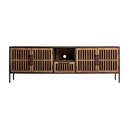 Comode TV - Comoda TV industriala mango negru natural|Comode TV robuste