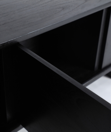 Comodă TV lemn mindi negru DEMMIN – titlu imagine principală [3]