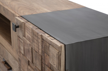 Comoda TV lemn masiv cu spatiu generos | Design multifunctional CreativDeco [5]