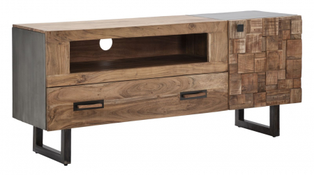 Industrial - Comoda TV lemn masiv cu spatiu generos | Design multifunctional CreativDeco