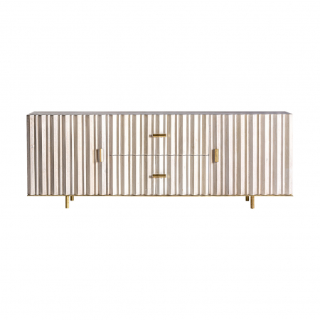 Comode TV - Comoda TV Art Deco mango crem auriu|Comode TV luxoase