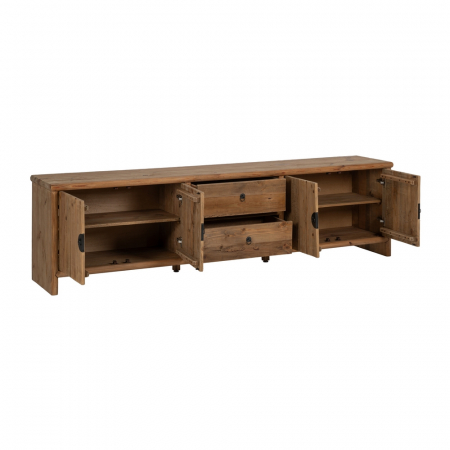 Mobilier TV Lemn Pin Reciclat CreativDeco - Design Rustic pentru Depozitare [2]