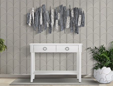 Consola Shine alba cu sertare valurite | CreativDeco [6]
