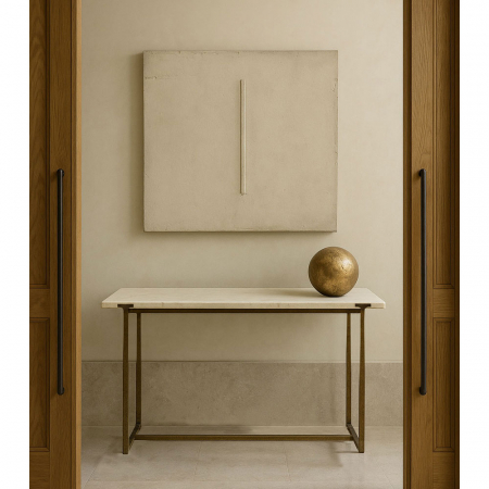 Consolă albă cu finisaj alama antique Bakari [1]
