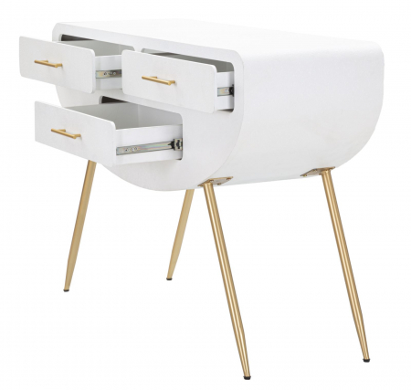 Consola alba cu sertare aurii | Mobilier glamour CreativDeco [2]