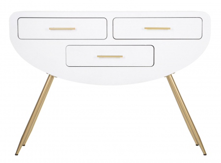 Consola alba cu sertare aurii | Mobilier glamour CreativDeco [1]