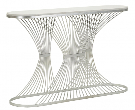 Consola argintie cu blat marmura | Mobilier hol CreativDeco [2]