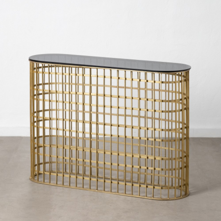 Console - Consola Fier Auriu Sticla CreativDeco - Mobilier de Lux pentru Interioare Contemporane