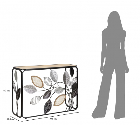 Consola Autumn, metal negru, lemn natural [1]