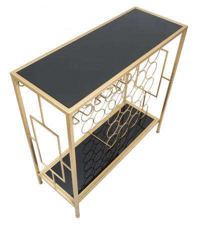Bar consola auriu sticla neagra Glam | creativdeco [3]