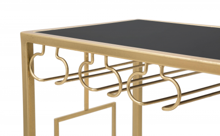 Bar consola auriu sticla neagra Glam | creativdeco [4]