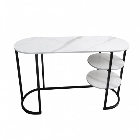 Console - Consola moderna alb marmura cu rafturi Gusto