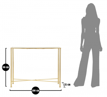 Consola Butterflies, metal/sticla, auriu [6]