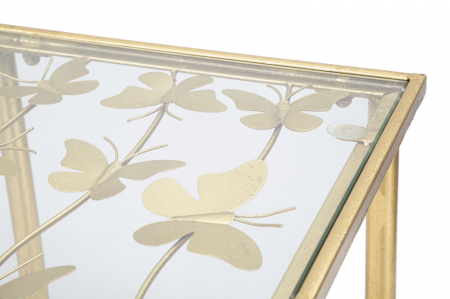 Consola Butterflies, metal/sticla, auriu [3]