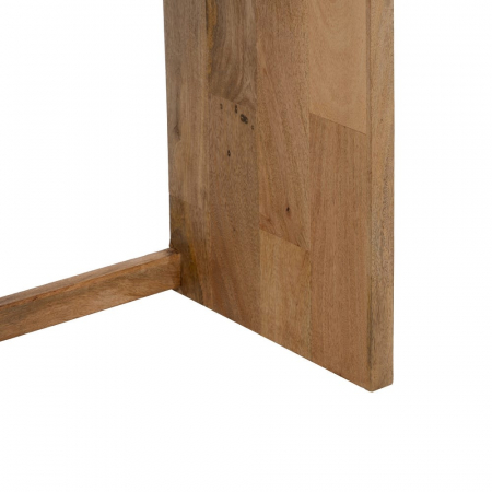 Consolă Ixia din lemn masiv mango – cu colțuri rotunjite și sertar sculptat – vedere frontală [7]