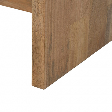 Consolă Ixia din lemn masiv mango – cu colțuri rotunjite și sertar sculptat – vedere frontală [10]