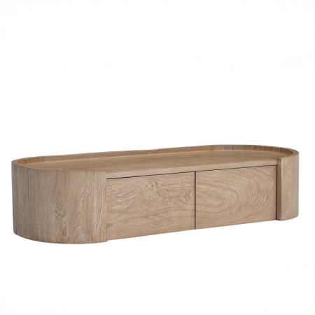 Console - Consolă cu 2 sertare din lemn de mango bej cu design minimalist