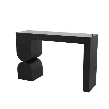 Console in Stil Minimalist - Consolă cu blat din sticlă și structură metalică neagră