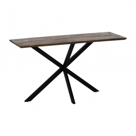 Consolă industrială Ixia – mango honey cu picioare metalice X – vedere laterală [1]