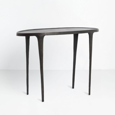 Mobilier - Consolă din aluminiu turnat negru cu blat oval