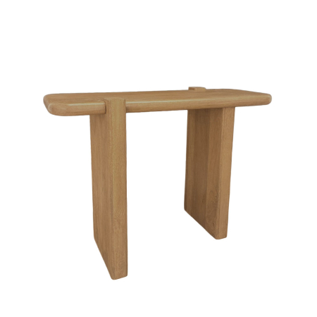 Console in Stil Wabi Sabi - Consolă din lemn de mango bej cu design sculptural