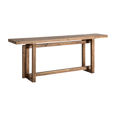 Console in Stil Contemporan - Consolă din lemn de ulm cu design minimalist și blat gros