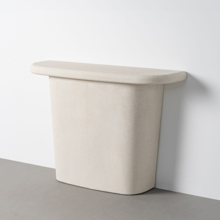 Mobilier - Consolă din MDF alb cu formă rotunjită compactă