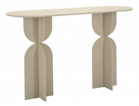 Console - Consolă din metal bej cu blat oval