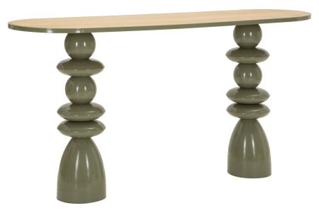 Mobilier - Consolă din metal cu blat din lemn verde
