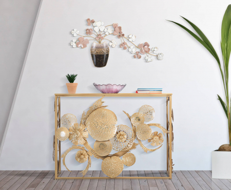 Consola Glam Universe, metal auriu, oglinda [1]