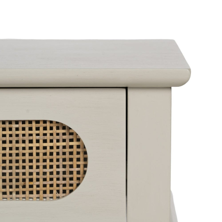 Consola gri deschis cu sertare ratan design modern [7]