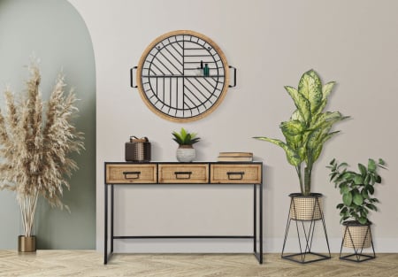 Consola hol metalica 3 sertare|Mobilier hol, mese consola design unic|CreativDeco [1]
