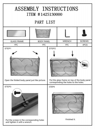 Consola Heart, fier/oglinda, auriu [9]